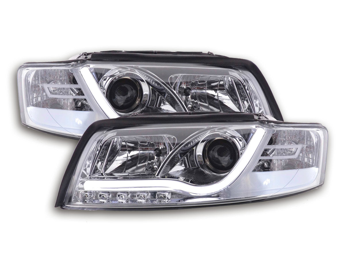 Scheinwerfer Set Daylight LED TFL-Optik Audi A4 Typ 8E 01-04 chrom Scheinwerfer Set Daylight LED TFL-Optik Audi A4 Typ 8E 01-04 chrom